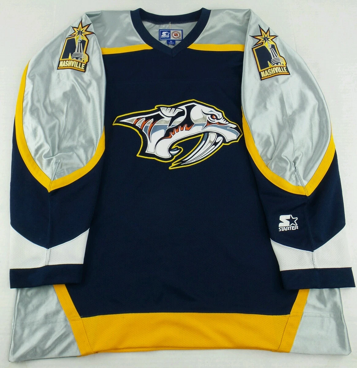 Vintage Nashville Predators CCM Jersey Mens Size XXL Navy Blue NHL Hockey