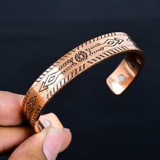 Bracciale vintage in rame puro magnetico regolabile fatto a mano gioielli per regalo CB-442