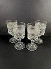 Vintage Anchor Hocking Wexford Goblets Diamond Pattern 5.5 Inches Clear Glass