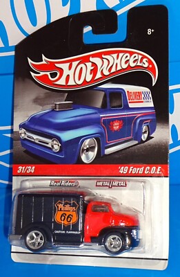 Hot Wheels 2010 Slick Rides #31 '49 Ford C.O.E. Red & Black PHILLIPS 66