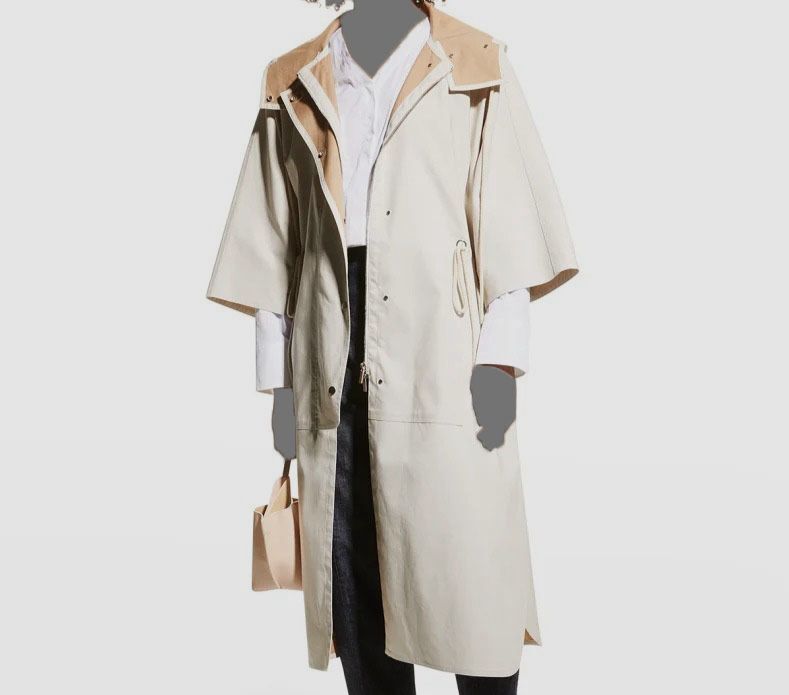 $2090 Max Mara Women's Beige Emma Hooded Top Coat Jacket