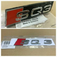 OEM Style Front Grille + Rear Boot Tailgate Chrome SQ3 Badge Set for AUDI Q3 SQ3