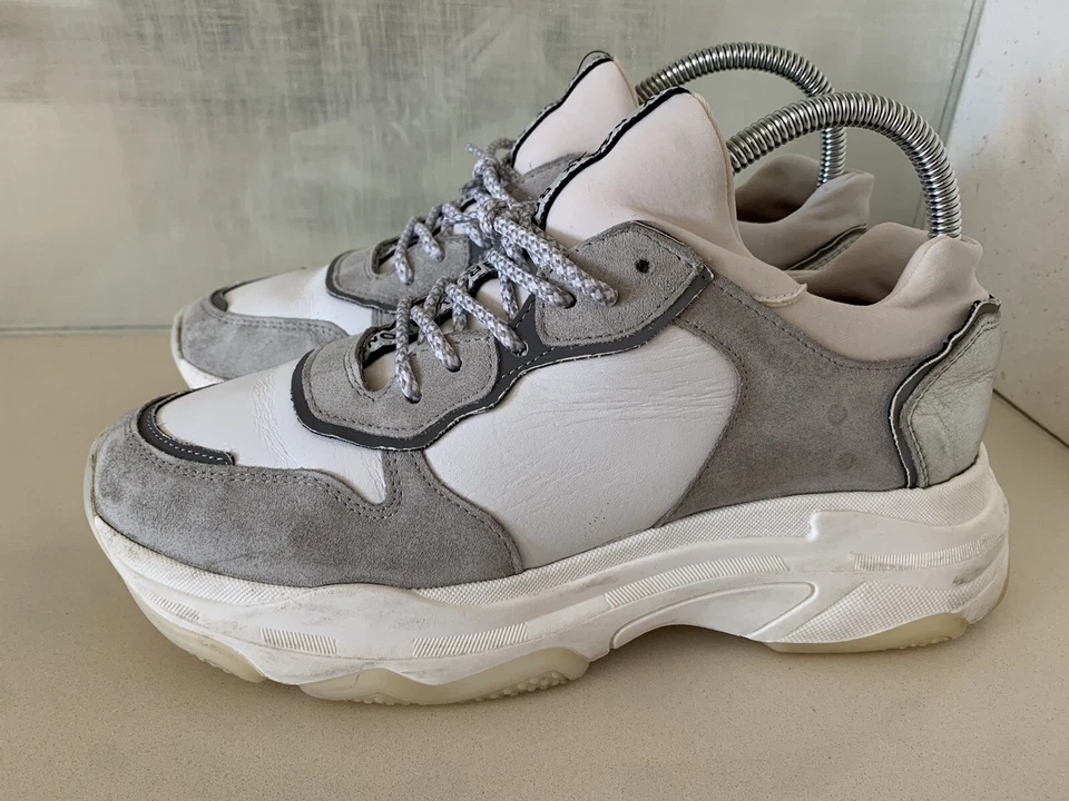 BRONX Baisley 女式冰灰色白色生活方式鞋休闲运动鞋 40 — 第 4/4 张图片