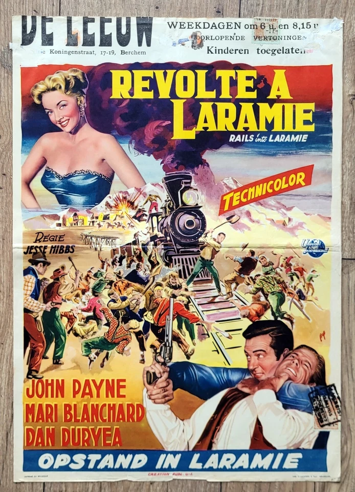 belgian poster western RAILS INTO LARAMIE, JOHN PAYNE, DAN DURYEA, train - Photo 1/1