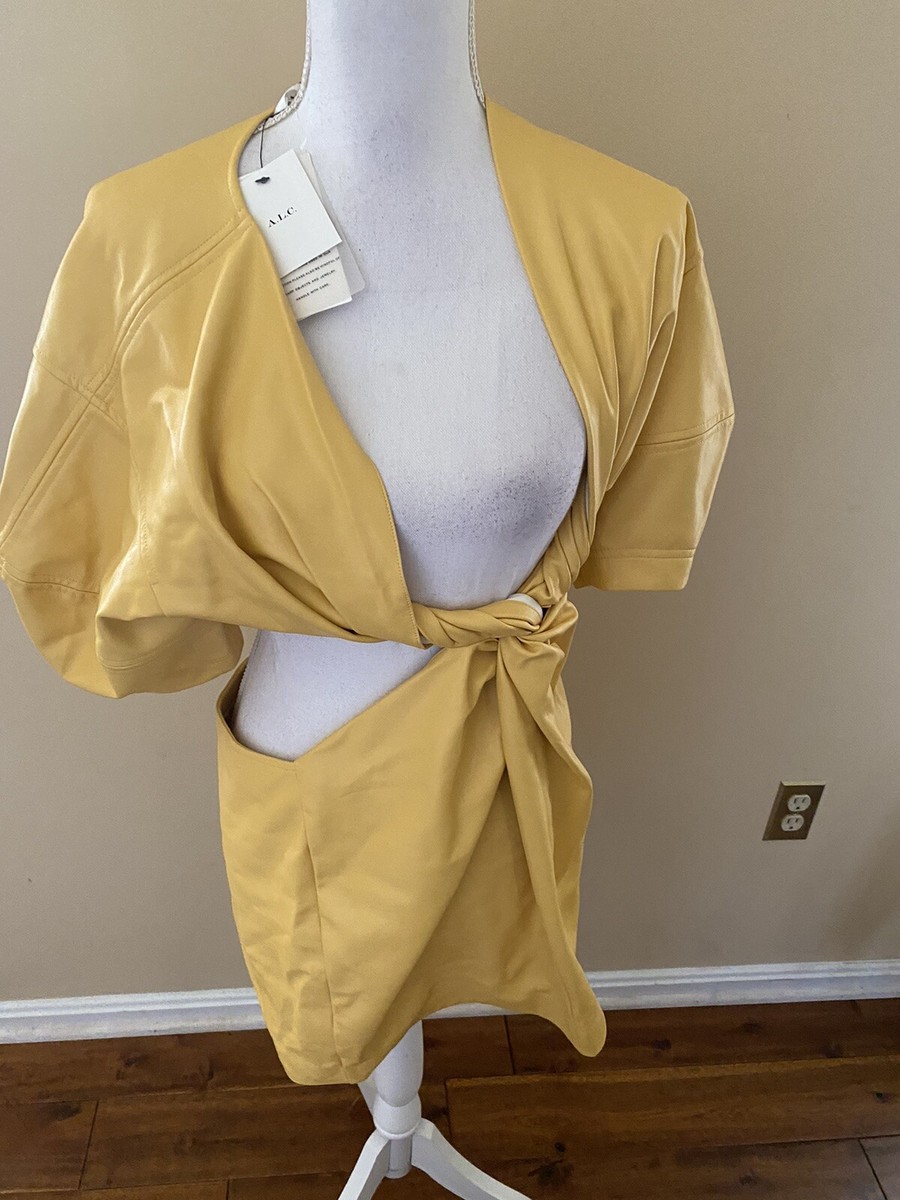 ALC Dress cut out Yellow faux leather sz 8 $495 | eBay