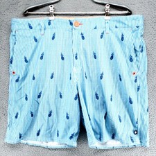 Sperry Top Sider Stretch Hybrid Board Swim Shorts Mens Size 38 Pineapple Striped