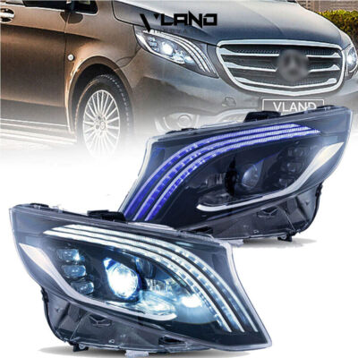 VLAND LED Projector Scheinwerfer für Mercedez Benz Metris Vito 2016-2022 DRL L+R