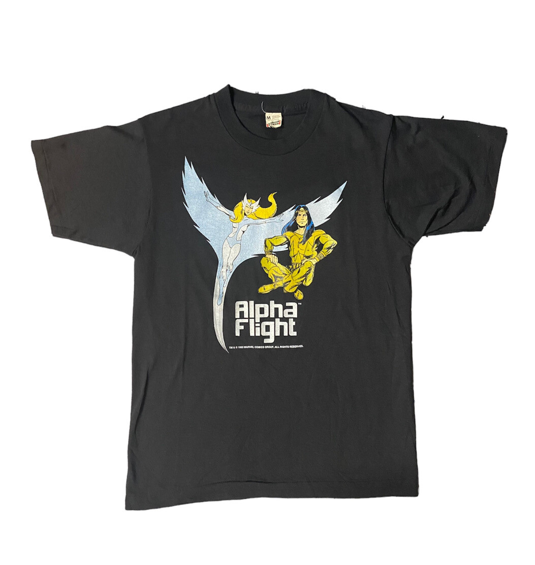 Vintage 1985 Alpha Flight T-Shirt Comics Graphic Image Super Hero