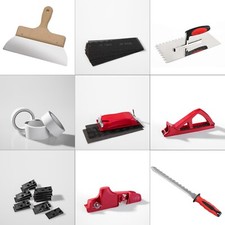 Rigips Trockenbau Werkzeug Zubehör Dämmstoffmesser Gitterband Glättekelle Keile