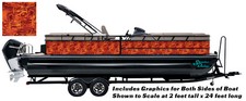 Tiki Palms Hawaiian Orange Graphic Kit Decal Fishing Boat Wrap Pontoon Vinyl