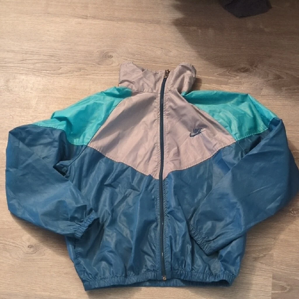 Nike Vintage Blue Colorblock Windbreaker Jacket Size Medium