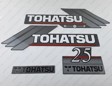 Tohatsu 25HP Two Stroke Outboard Engine Decals Sticker Set reproduction 25 HP