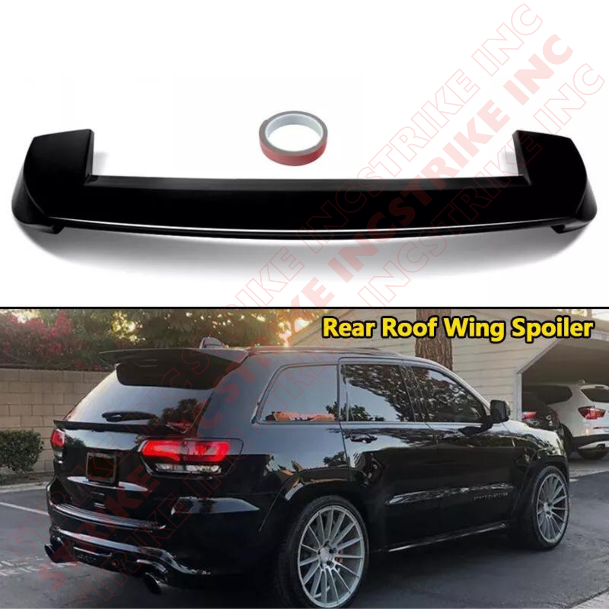 For Jeep Grand Cherokee SRT WK2 2014-2022 Gloss Black Rear Roof Spoiler Top  Wing