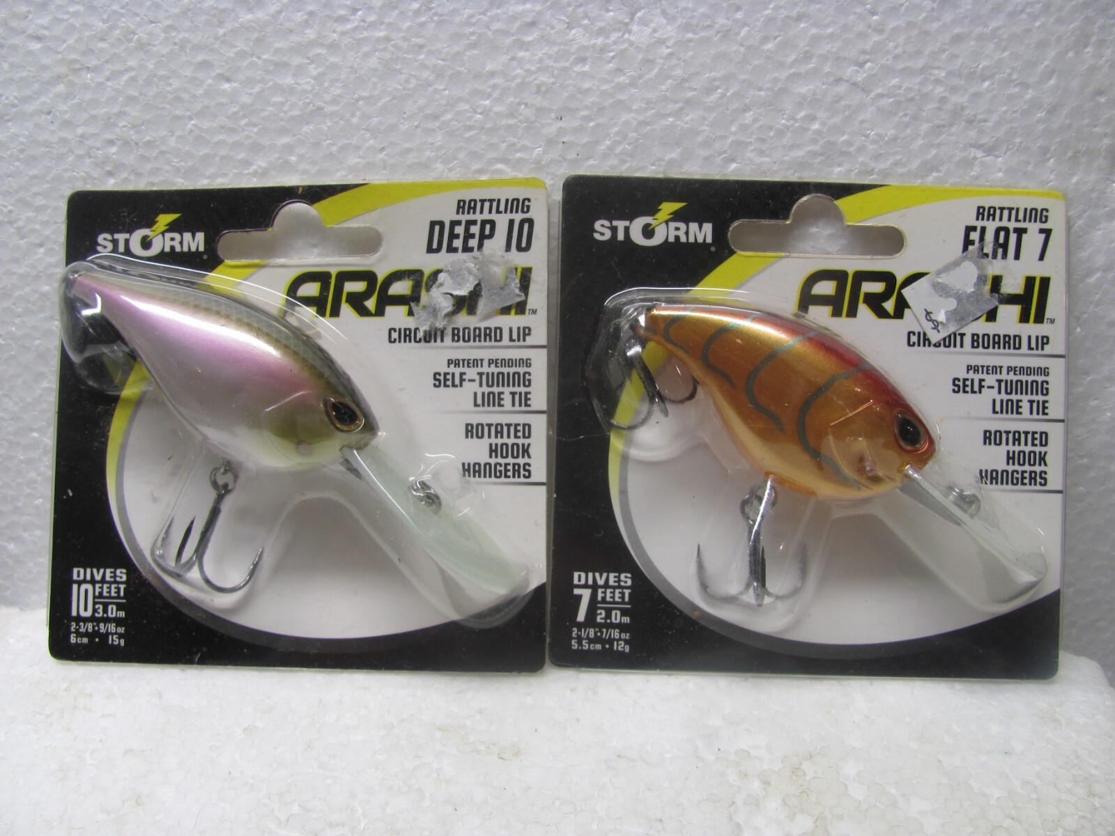 Storm Arashi Rattlin' Squarebill Crankbait - ASQR03 O ASQR05 - NUOVO