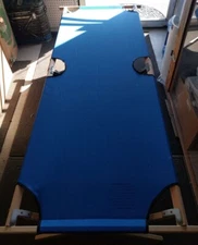 Sleeping Cot Blue Camping Rare Red Cross