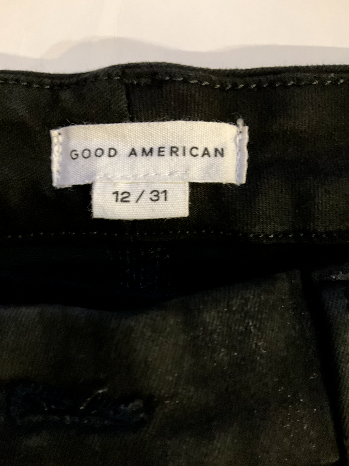 Good American Jeans Womens Black Good Legs Straight Leg Denim Size 12/