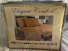 ELEGANT COMFORT COLLECTION FULL SHEET SET. DARK BROWN. 4 PC. NEW