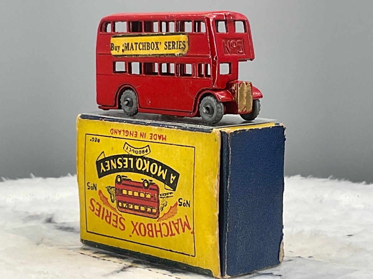 ミニカー MATCHBOX BY LESNEY バス2個セット レトロ 1950's Moko Matchbox Lesney #5A London bus,N,Mint in B