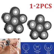 1-2x 6D Replacement Head Blade Beard Bald Shaving Head for Electric Razor Shaver