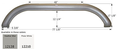 DRV Tandem RV Fender Skirt FS2138, Heather Mist Met