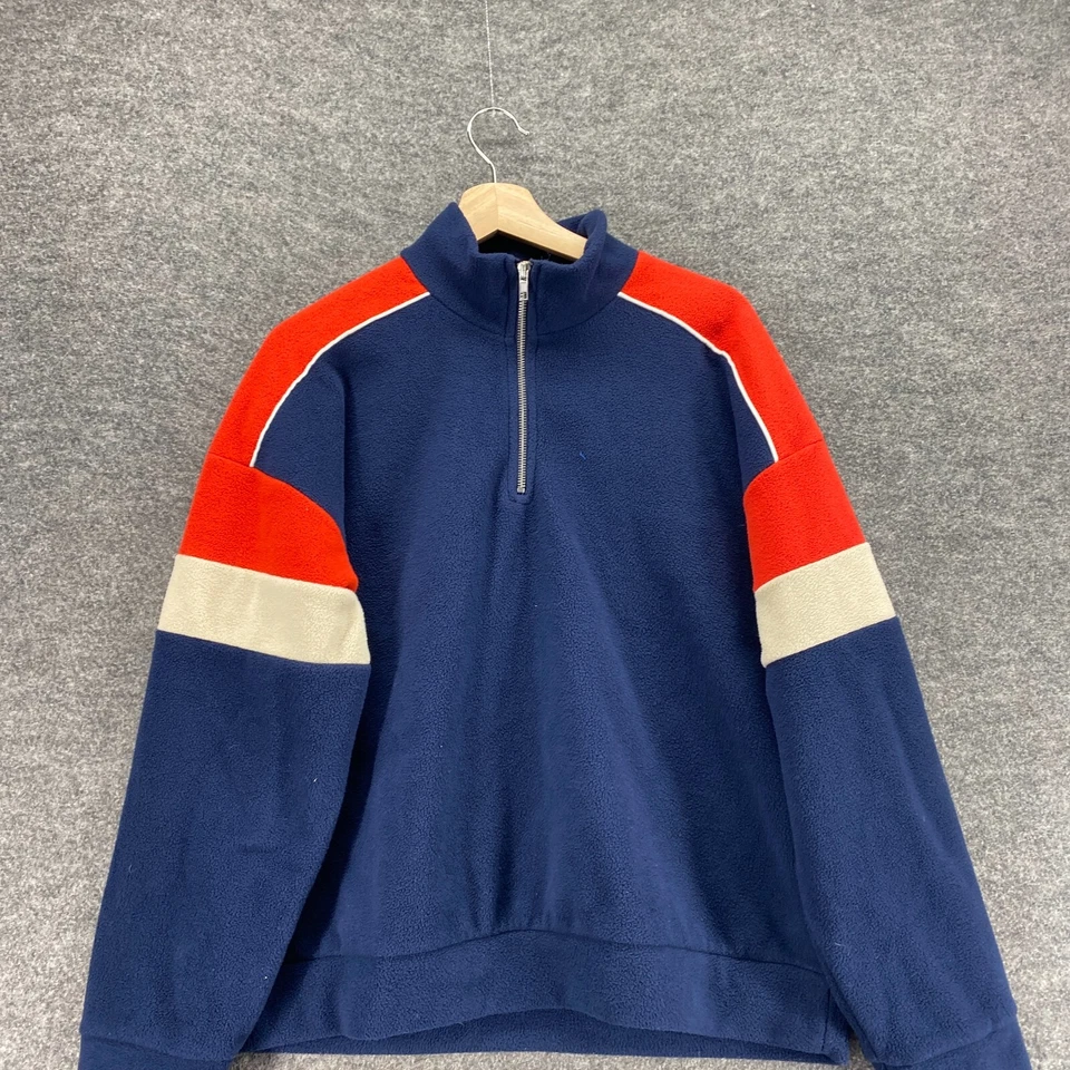 Forever 21 Jacket Women S Small Blue High Neck Fleece Zipper Long Sleeve Casual - Image 3 of 4