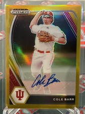 2021 Panini Prizm Draft Picks Cole Barr Gold Prizm Prospect Auto /10 Mariners