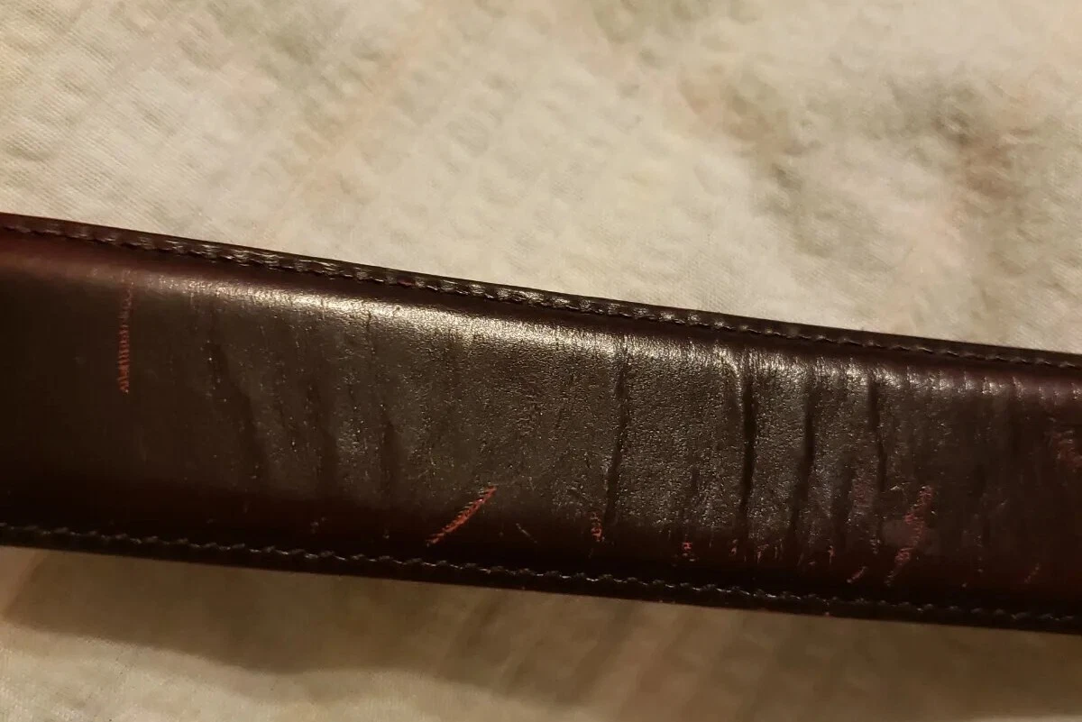 Cintura Coach in pelle Cordovan pelle bovina lucida 3931 fibbia ottone massiccio misura 36.