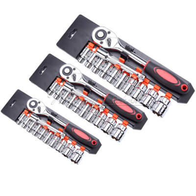 12 Piece Ratchet Socket Wrench Multi-function Hex Spanner Ratchet 1/2'' 3/8'' 1/4''