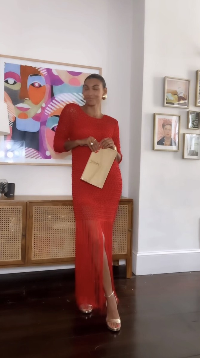 ZARA CROCHET KNIT DRESS WITH FRINGING RED LONG SLEEVES SS24 SIZE L REF.  1957/019 | eBay