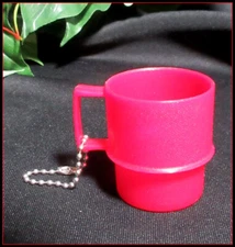 Tupperware New~ Mini Multi Mug Coffee Cup Keychain Red
