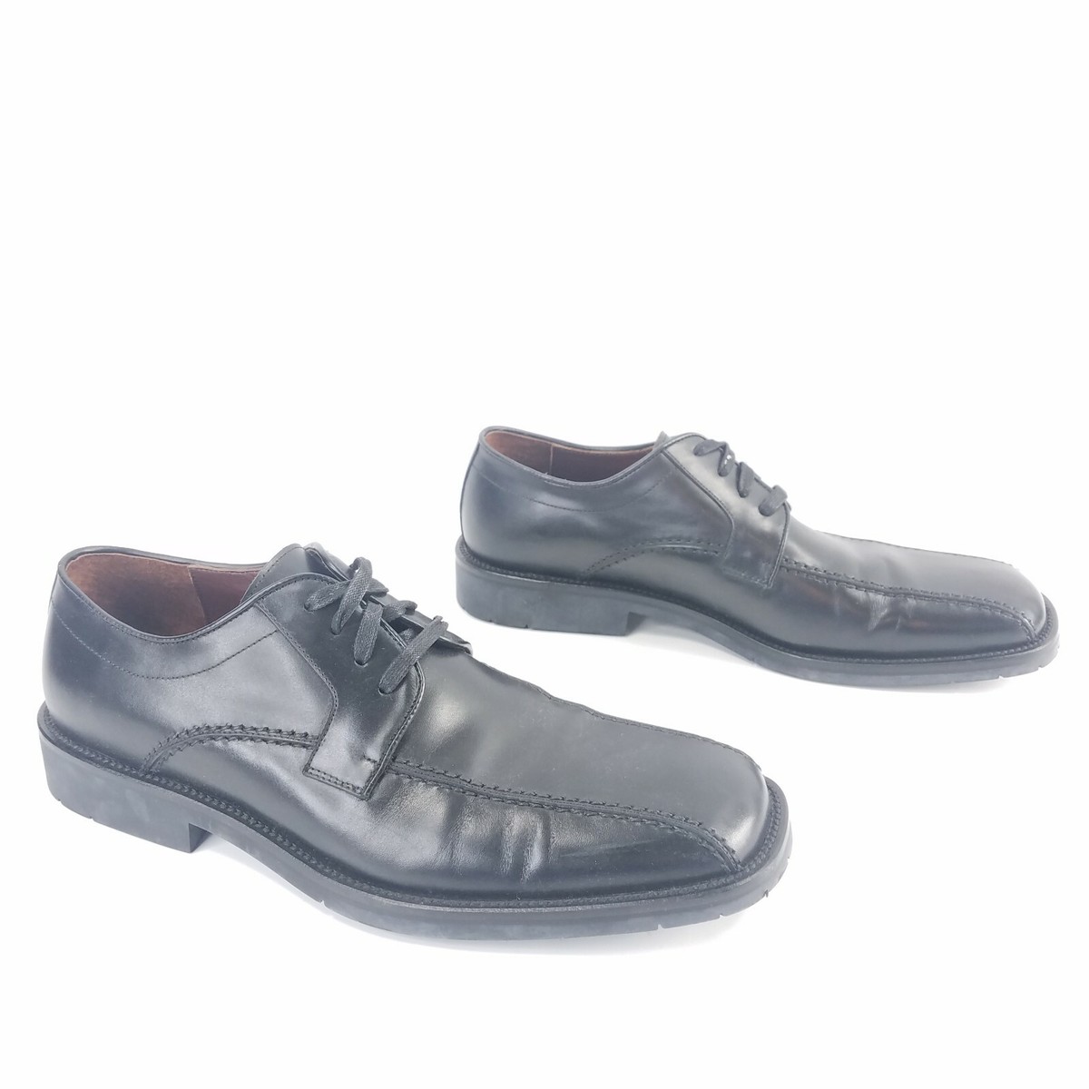 GORDON RUSH Dress Shoes Black Leather Leather Stitched 