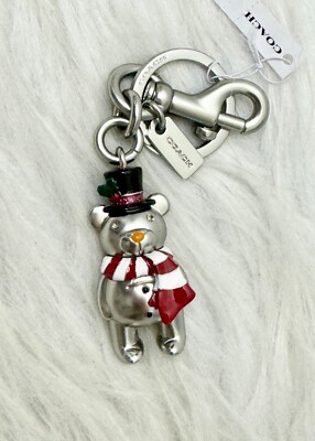 Coach Snowman 3D Bear Bag Charm Metal With Enamel CN573/CN572 New