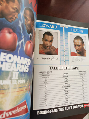 シュガー・レイ・レナード対トミー・ハーンズ第2戦の公式パンフレット Official Program Sugar Ray Leonard Thomas Hearns Title Fight | eBay