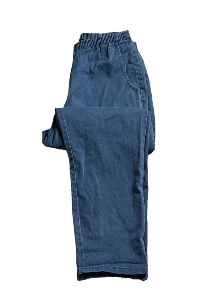 Denim & Co. Womens Comfort Elastic Waist Pant Size 1X Blue - Image 2 of 4