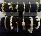 Costume Jewelry Bracelets Lot Of 12 Vintage To Recent Silver Tone Gold Tone Etc.