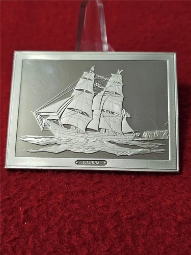 SHIPS' AHOY Pilgrim 3.125 Troy Oz Sterling Silver Proof                  #T0872