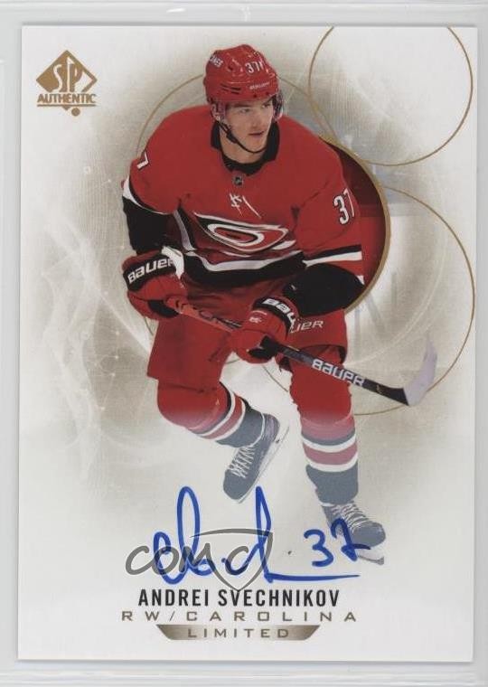 2020-21 SP Authentic 2021-22 Update Limited Andrei Svechnikov #81 Auto 05ja
