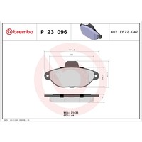Bremsbelagsatz Brembo P 23 096, Vorne