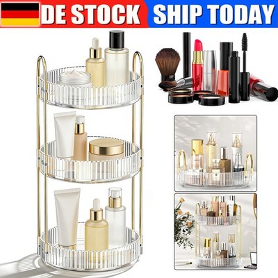 Kosmetik Organizer 360° Drehbar 3 Ebenen Makeup Aufbewahrungssystem Transparent