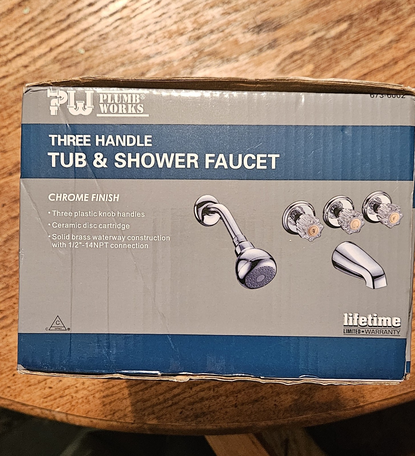Plumb Works Three Handle Tub And Shower Faucet Chrome Finish￼
