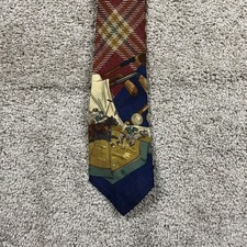 Polo Ralph Lauren Silk Tie Navy Burgundy Plaid Equestrian Polo Match Made in USA