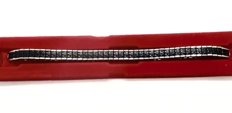 NUEVA CORREA DE RELOJ DE COLECCIÓN DIPLOMÁTICA PARA DAMAS MAURADER NEGRA/plateada anillo extremos expansión Foto 2 de 4