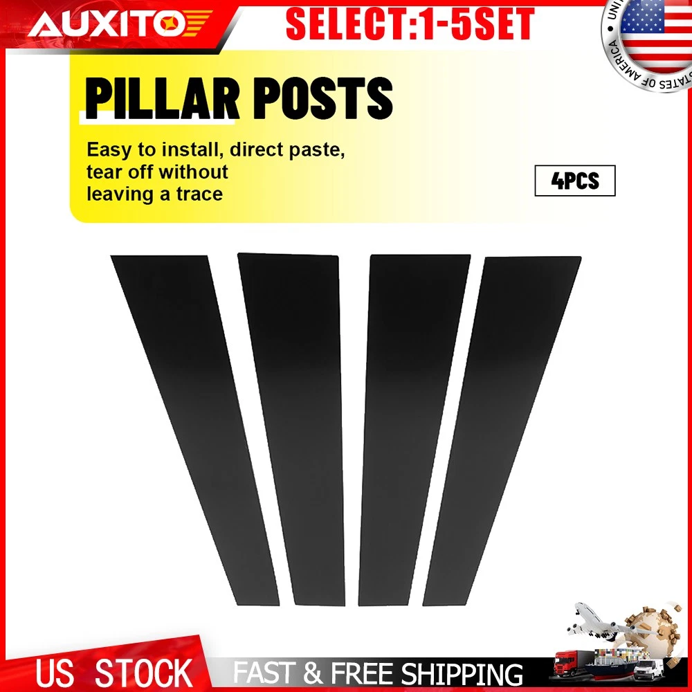 Postes De Pilar De Fibra De Carbono Real Para Ram 1500 Crew Cab 2019-2023 - 4 Piezas, Acabado Brillante - ¡Fácil Instalación!