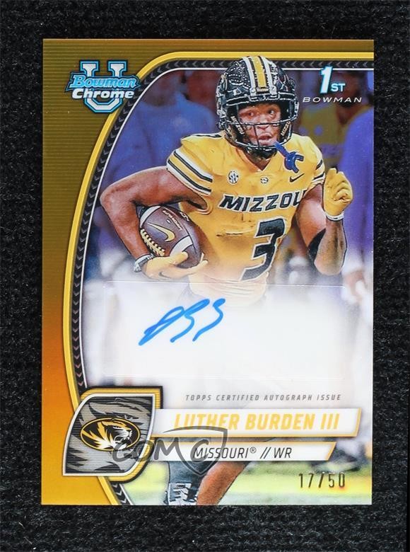 2024 Bowman U Chrome Prospect Gold Refractor 17/50 Luther Burden III Auto