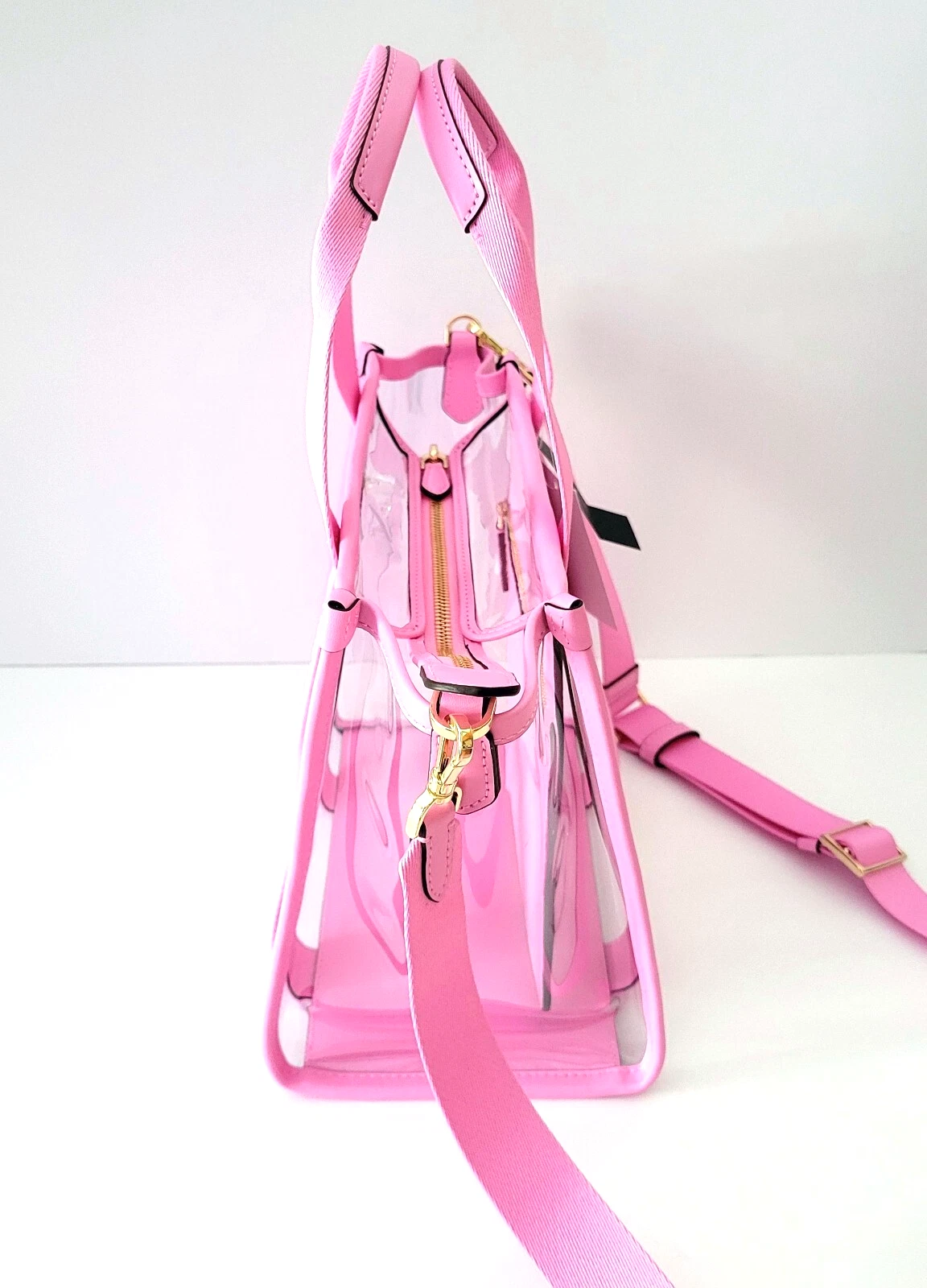 Kate Spade KL064 Kip See Through PVC piccola borsa da stadio borsa a mano surf rosa