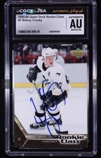 Sidney Crosby Signed 2005 UD Rookie Class Card #1 JSA CGC Autograph Grade 10 RC