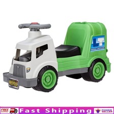Kids Ride On Garbage Truck Toy W/ Storage  Rotating Wheels Indoor Outdoor Fun