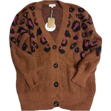 Umgee leopard print cardigan NWT Size Small Brown Cardigan With Buttons New