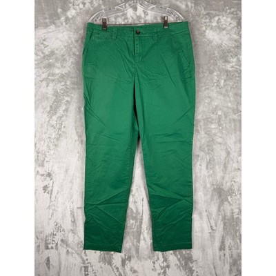 Gap Khakis Broken-In Straight Green Chino Pants Womans Size 8 Cotton Spandex
