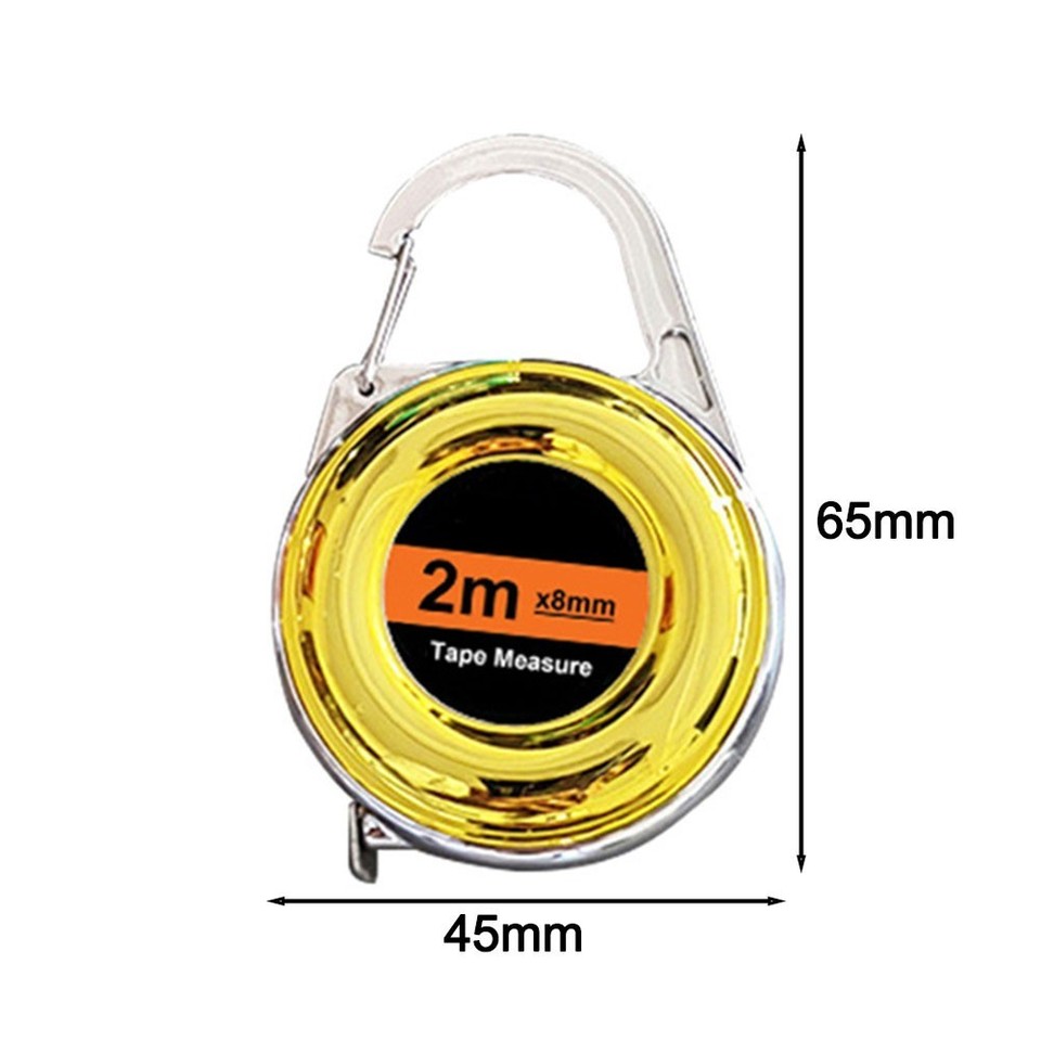 2 Meter Keychain Tape Measure with Retractable Design and Clear Metric ...
